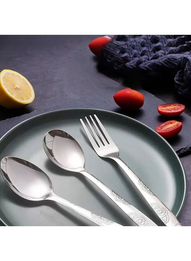 10 Piece Cutlery Set 5 Spoons 5 Forks Premium 304 Stainless Steel Heavy Gauge Vintage Elegance - Image 3