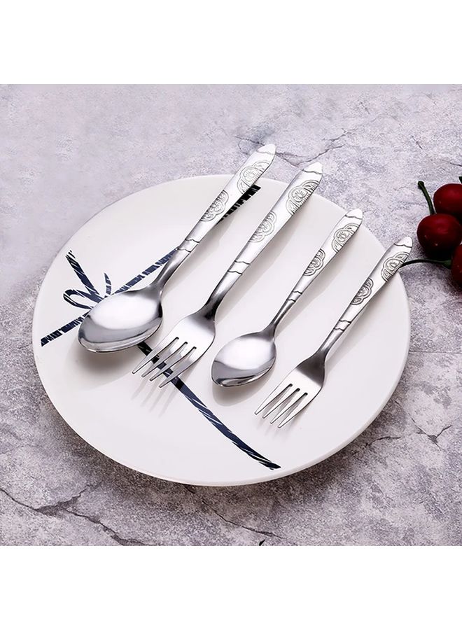 10 Piece Cutlery Set 5 Spoons 5 Forks Premium 304 Stainless Steel Heavy Gauge Vintage Elegance - Image 1