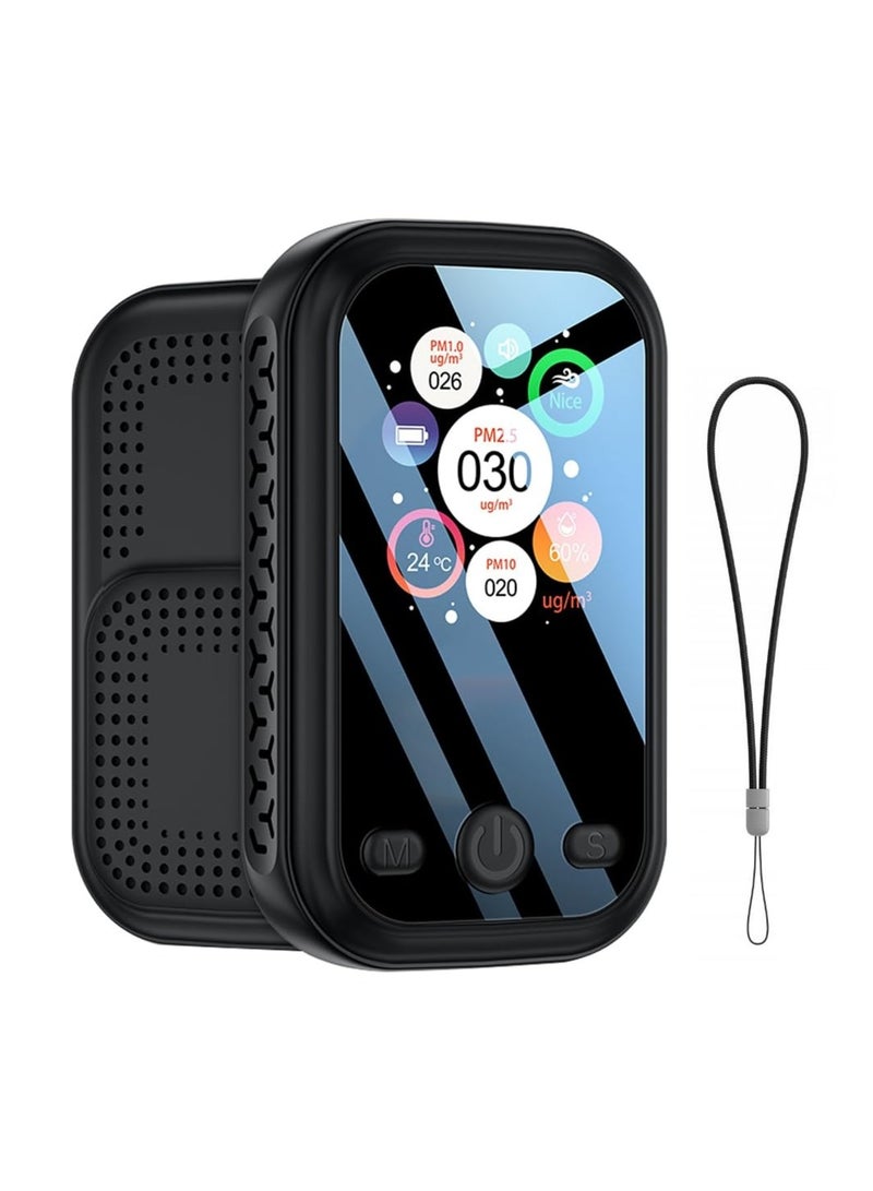 Mini CO2 Detector,¬† Portable Air Quality Monitor, Multi-Function Temperature Humidity Meter, Air Quality Meter Detects PM2.5, PM10, PM1.0 with Alarm for Home Indoor Travel - Image 1