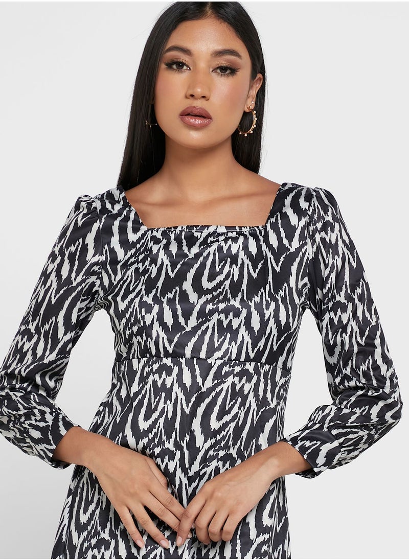 ELLA - Abstract Print Dress - Image 1
