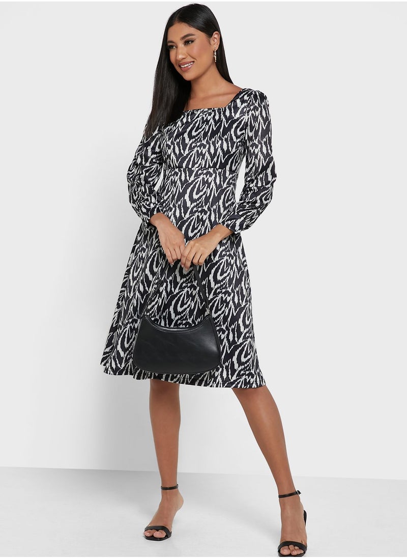 ELLA - Abstract Print Dress - Image 1