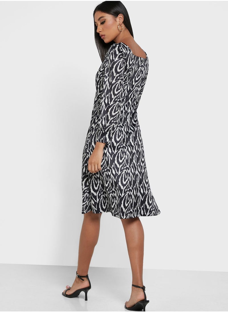 ELLA - Abstract Print Dress - Image 1