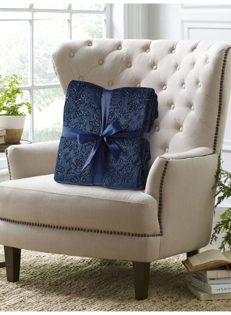 Donetella Fleece Blanket, King Size 210x240 cm, 350 GSM, Floral Texture - Lightweight Ultra Soft & Warm Solid Throw Blanket, Cozy for Sofa, Bed & Couch  - Image 2