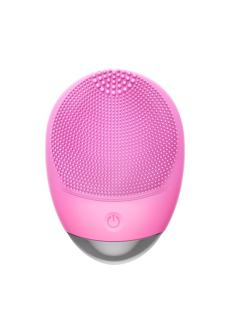 Generic - Electric Silicone Facial Cleansing Brush Ultrasonic Wave Beauty Instrument Skin Care Device Multi-Function Professional Factory Pink - Image 1