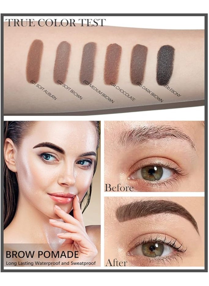 IMAGIC - IMAGIC 6-Color Eyebrow Gel Kit with 2-in-1 Brush | Waterproof, Long-Lasting Brow Gel for Perfectly Defined Brows (Soft Brown) - Image 1