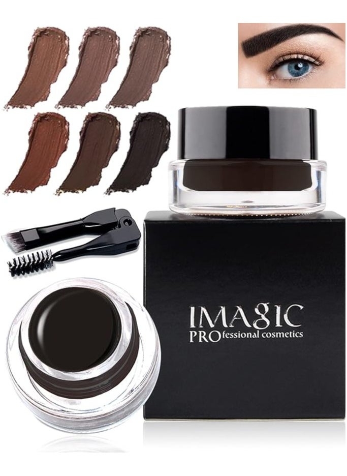 IMAGIC - IMAGIC 6-Color Eyebrow Gel Kit with 2-in-1 Brush | Waterproof, Long-Lasting Brow Gel for Perfectly Defined Brows (Soft Brown) - Image 1