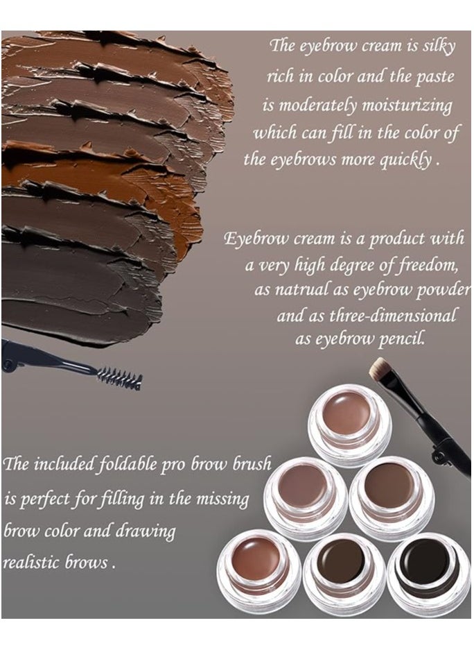IMAGIC - IMAGIC 6-Color Eyebrow Gel Kit with 2-in-1 Brush | Waterproof, Long-Lasting Brow Gel for Perfectly Defined Brows (Soft Brown) - Image 1
