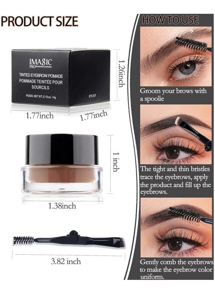 IMAGIC - IMAGIC 6-Color Eyebrow Gel Kit with 2-in-1 Brush | Waterproof, Long-Lasting Brow Gel for Perfectly Defined Brows (Soft Brown) - Image 1