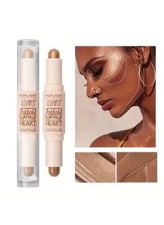 Ushas High Light & Contour Stick ,2 in 1 Outline Concealer Stick, Natural Bright Powder, Waterproof And Sweat Proof, Cover Up Small Flaws, Decorate The Face, And Create A Natural Appearance(＃02)  - Image 2