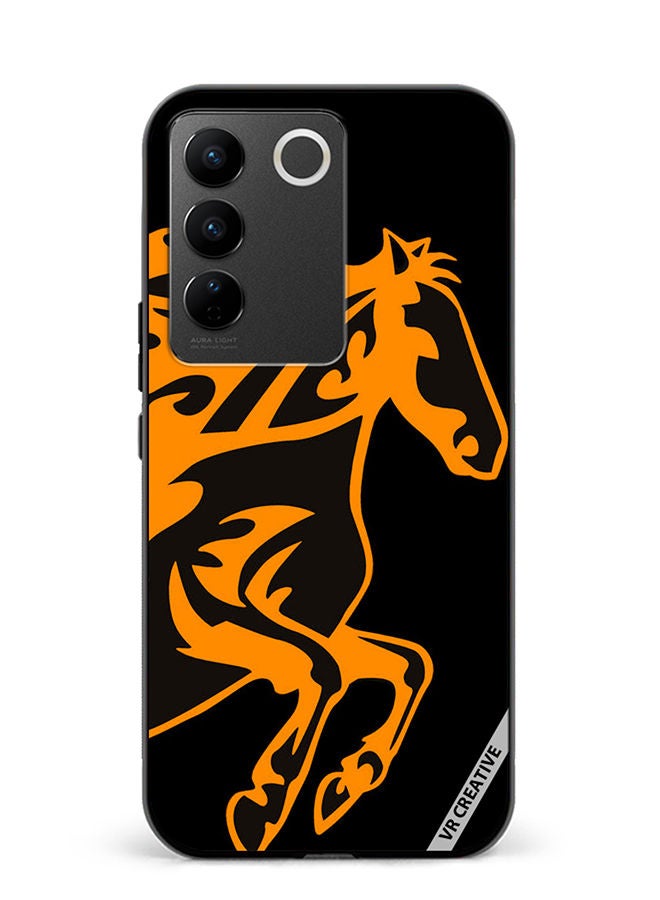 VR CREATIVE Protective Case Cover For Vivo V27e Horse Flame Design Multicolour - Image 1