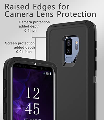 Guirble Shockproof Protective Case for Samsung Galaxy S9 Plus, 6.2 Inch (Black) - Image 4