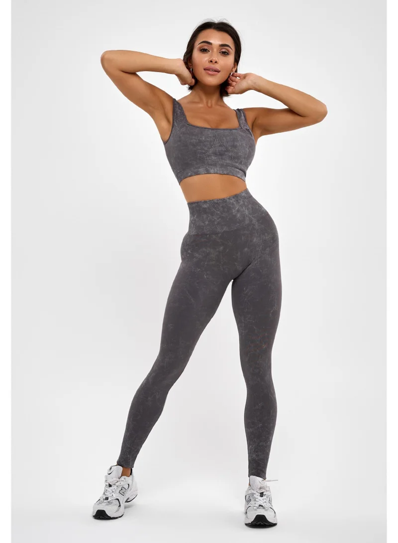 Bona Fide Marble Leggings Gray Marble High Waist Gym Leggings for Women for Women | Best Price UAE