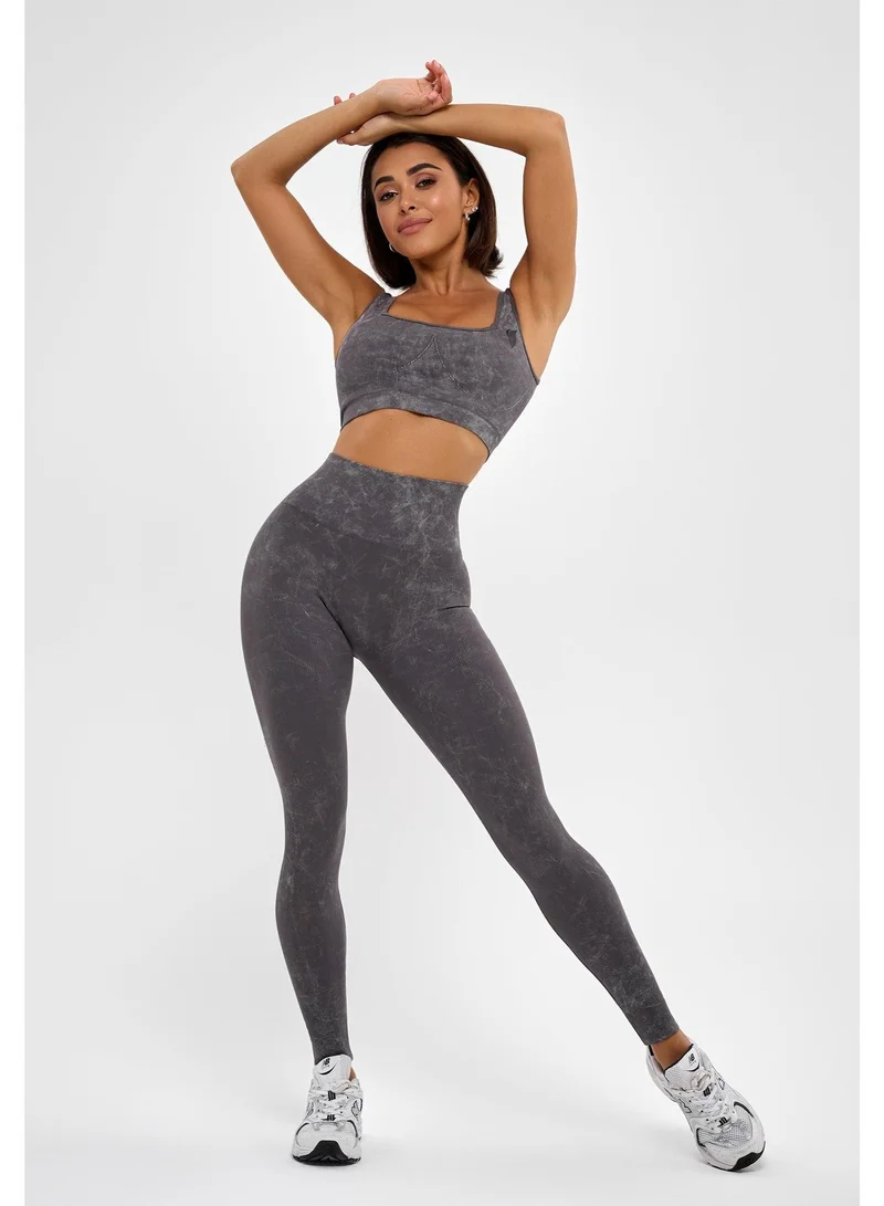 Bona Fide Marble Leggings Gray Marble High Waist Gym Leggings for Women for Women | Best Price UAE
