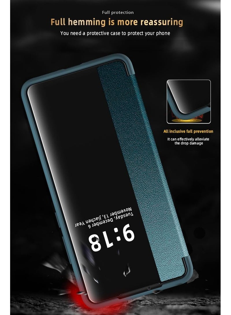 For Vivo X200 Pro Smart Clear View Cover,Ultra Slim Leather Flip Protective Cover for Vivo X200 Pro(Black) - Image 5