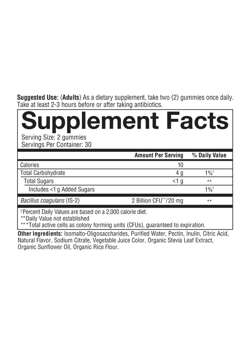 youtheory - Spore Probiotic - With 2 Billion CFU Beneficial Bacteria, Raspberry Flavor.Zero Suger, 60 Gummies, Dietary Supplement - Image 1