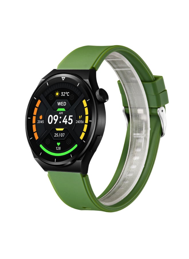 KENNETH SCOTT Kenneth Scott KG10X-XSBBH Unisex Smart Display Watch & Silicone Strap Black & Olive Green  - Image 3