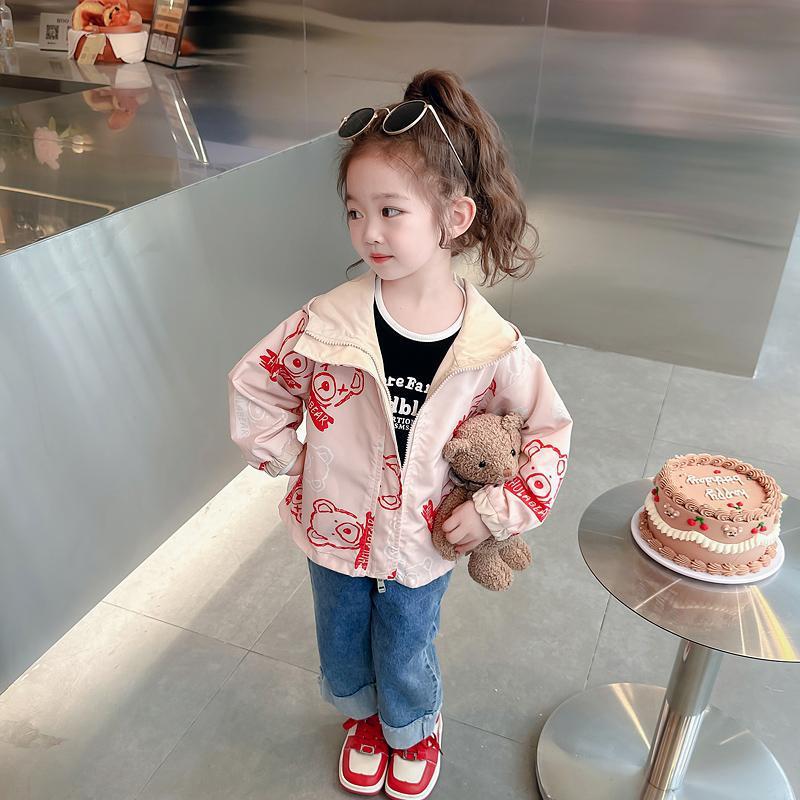 Girls' Reversible Spring & Fall Jackets Small And Medium-Sized Kidsren'S Spring Windbreaker Short Jackets - Image 5