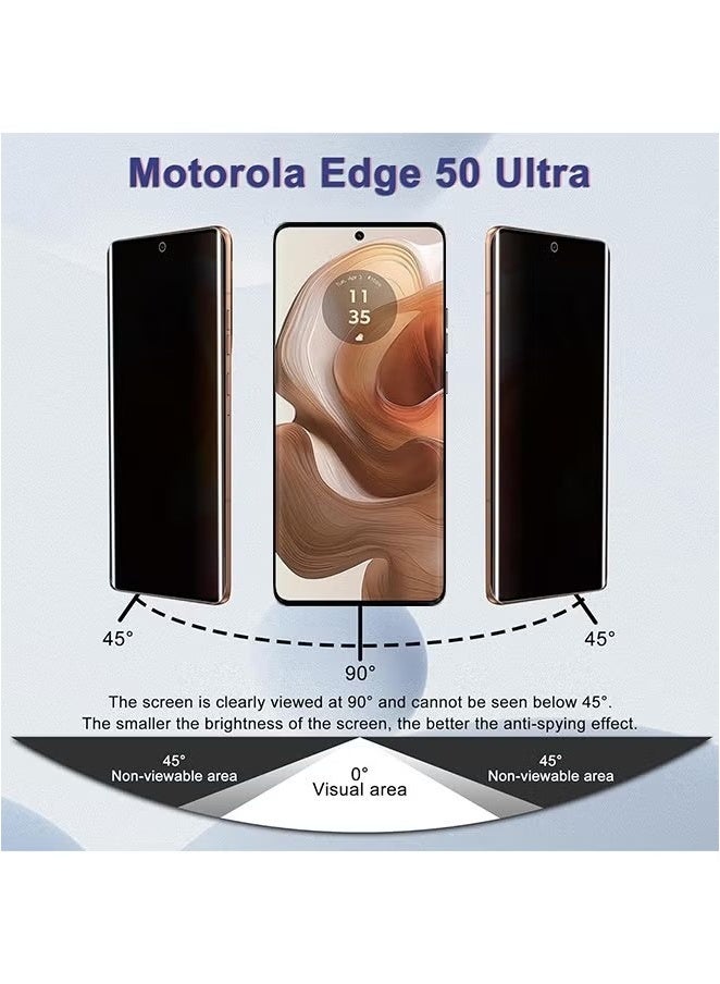 SNBFA 2 Pcs Privacy Screen Protector for Motorola Edge 50 Ultra 5G Tempered Glass, 9H Hardness Anti-Spy Anti-Scratch Anti-Dust Bubble-Free Tempered Film Easy Installation - Image 2