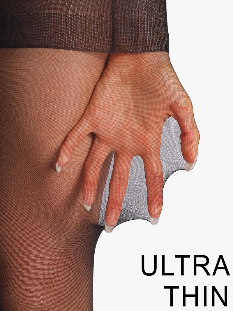 HONENNA Back Seam Pantyhose for Women Black Sheer Tights with Line Down Back Control Top Stockings - Image 4