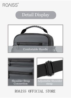 Minimalist Wear-Resistant Oxford Crossbody Shoulder Bag with Adjustable Strap and Top Handle Multi-layer Functional New Trends Fashion Handbag for Men Solid Grey - pzsku/Z5EFCD5C6A4D076A9B30EZ/45/_/1697424894/96c492e2-e3f0-4a0e-ae5d-eae716ffe69f