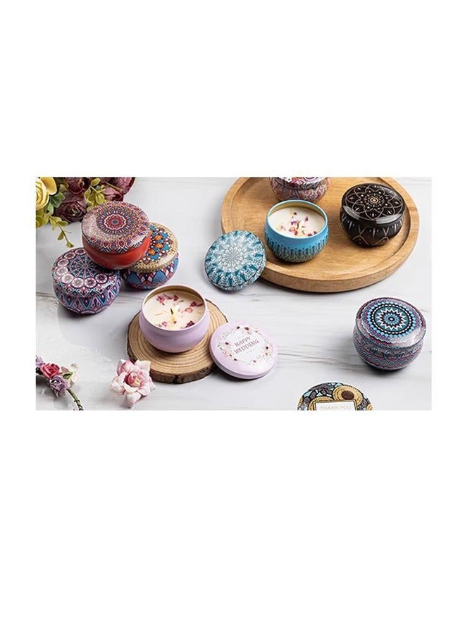 Scented Candles Gift Set, Portable Travel Tin Candle with Lid, Smokeless with Natural Soy Wax, Various Fragrances Jar Candles for Bath Yoga Sleep Festival Wedding Party Gifts (6 piece set) - Image 3