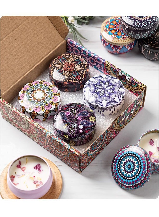 Scented Candles Gift Set, Portable Travel Tin Candle with Lid, Smokeless with Natural Soy Wax, Various Fragrances Jar Candles for Bath Yoga Sleep Festival Wedding Party Gifts (6 piece set) - Image 1
