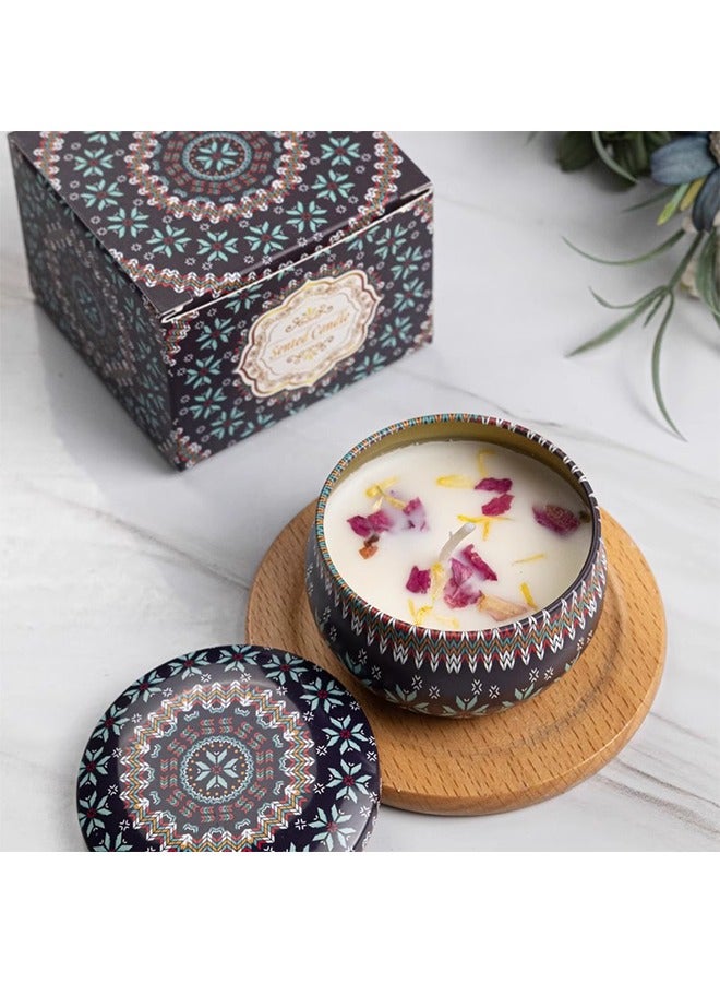 Scented Candles Gift Set, Portable Travel Tin Candle with Lid, Smokeless with Natural Soy Wax, Various Fragrances Jar Candles for Bath Yoga Sleep Festival Wedding Party Gifts (6 piece set) - Image 4