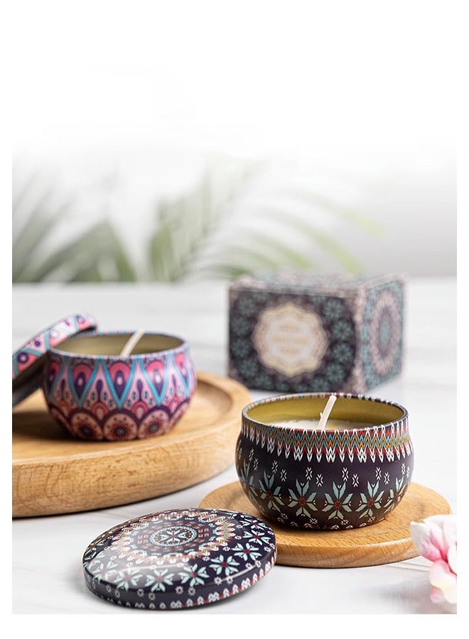 Scented Candles Gift Set, Portable Travel Tin Candle with Lid, Smokeless with Natural Soy Wax, Various Fragrances Jar Candles for Bath Yoga Sleep Festival Wedding Party Gifts (6 piece set) - Image 5
