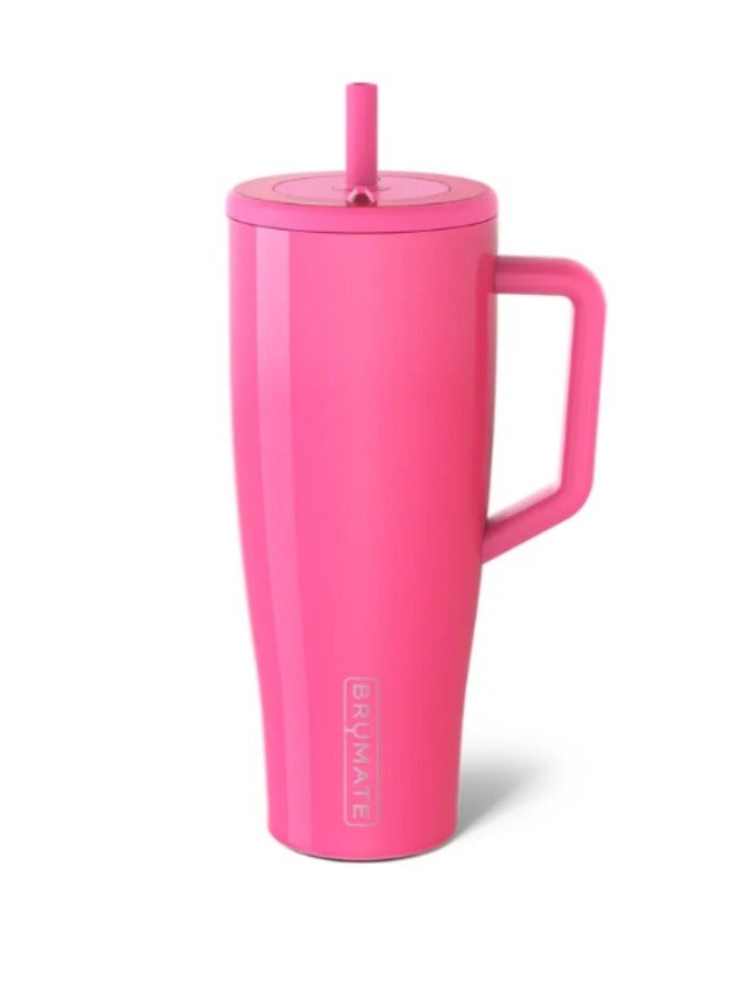 برو ميت كوب بروميت إيرا سعة ٤٠ أونصة بمقبض وماصة | كوب معزول مانع للتسرب ١٠٠٪ مع غطاء وماصة | مصنوع من الفولاذ المقاوم للصدأ | قاعدة مناسبة لحامل الأكواب | سعة ٤٠ أونصة