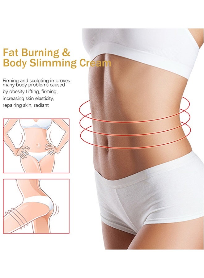 EELHOE Fat Burning & Body Slimming Cream - Ginger Anti Cellulite Hot Cream, Navel Arm Leg Belly Ginger Fat Burning Cream, Body Sculpting Cellulite Workout Cream, Weight Loss Skin Firming Moisturizing Massage Gel for Cellulite, Soothing, Relaxi - Image 4