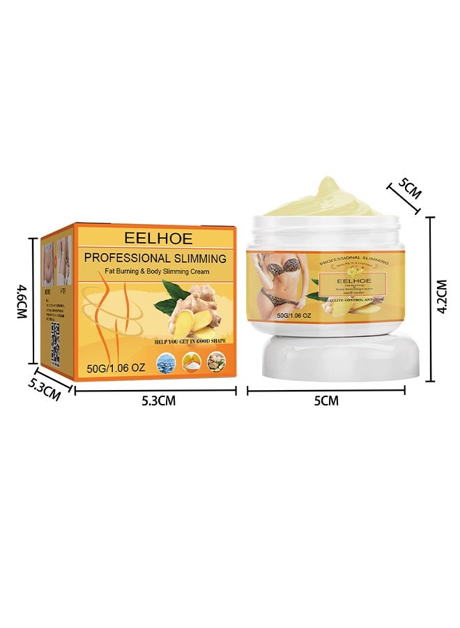 EELHOE Fat Burning & Body Slimming Cream - Ginger Anti Cellulite Hot Cream, Navel Arm Leg Belly Ginger Fat Burning Cream, Body Sculpting Cellulite Workout Cream, Weight Loss Skin Firming Moisturizing Massage Gel for Cellulite, Soothing, Relaxi - Image 5