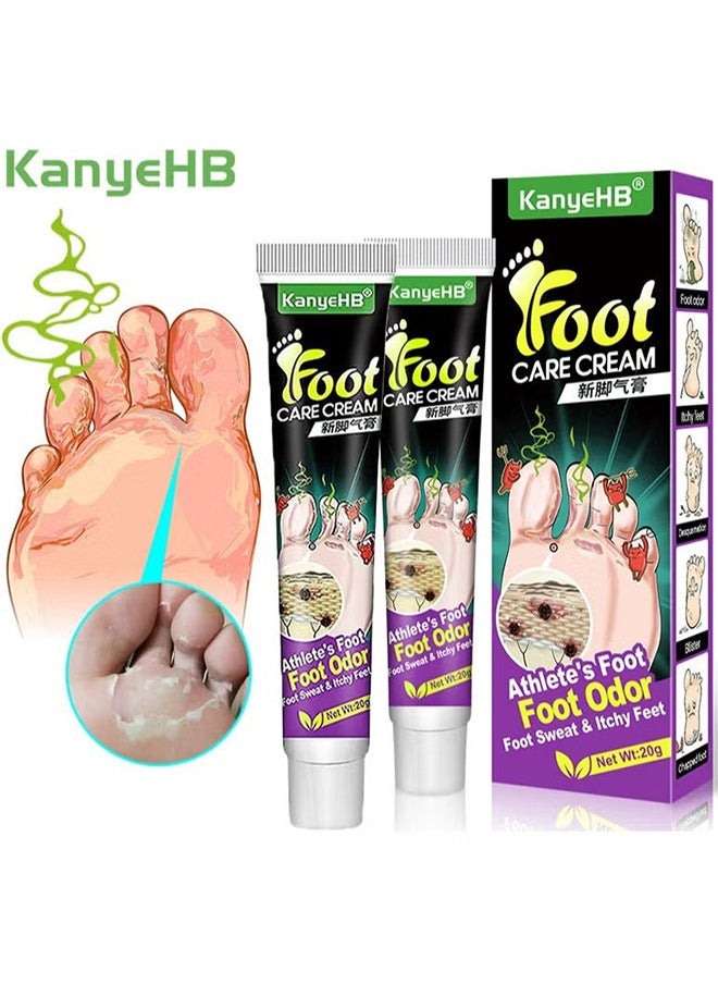 KanyeHB - 2PCS Dual Action Athletes' Foot Cream, Athlete's Foot Odor Foot Cream, Antifungal Cream, Antibacterial Cream For Athletes' Foot, Sterilization Treatment Anti-infection Foot Care Repair 20G - Image 1