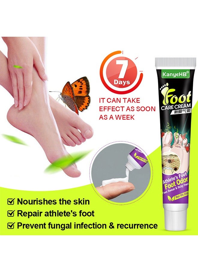 KanyeHB - 2PCS Dual Action Athletes' Foot Cream, Athlete's Foot Odor Foot Cream, Antifungal Cream, Antibacterial Cream For Athletes' Foot, Sterilization Treatment Anti-infection Foot Care Repair 20G - Image 1