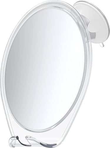 HONEYBULL Fogless Shower Mirror with Suction Mount & Swivel – Anti-Fog Acrylic Bathroom Mirror for Shaving – Built-in Razor Holder, Easy Install, Home Shower Accessory (Extra-Large) - Image 1
