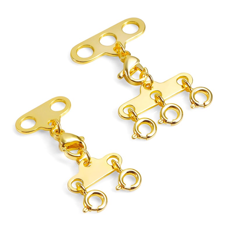 Ash's Choice Necklace Layering Clasps 14K Gold Necklace Separator for Layering Connectors for Multiple Necklacesï¼ˆ2 PCSï¼‰ - Image 1