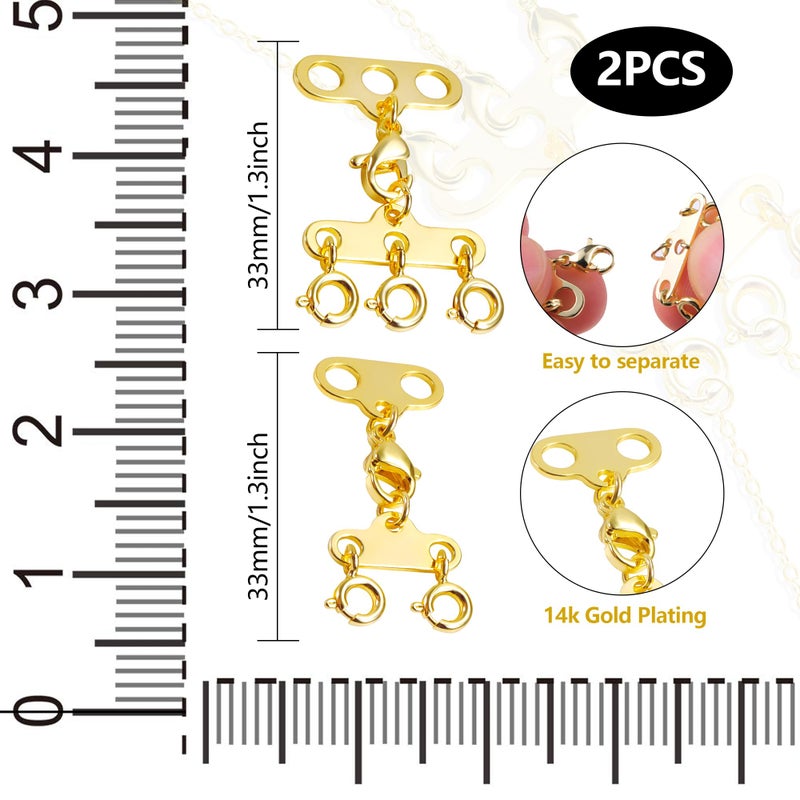 Ash's Choice Necklace Layering Clasps 14K Gold Necklace Separator for Layering Connectors for Multiple Necklacesï¼ˆ2 PCSï¼‰ - Image 4