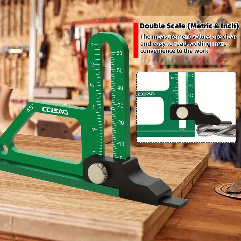 مقياس ارتفاع دقيق بتصنيع باستخدام الحاسب الآلي (CNC) 0-60 مم مجموعة واحدة أداة قياس عمق قابلة للتعديل بمقياس مزدوج - Image 4
