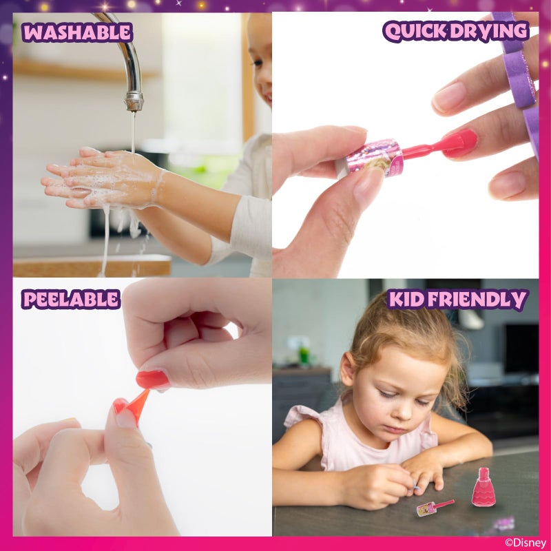 Townley Girl Disney Princess Non-Toxic Water-Based Peel-Off Quick Dry Nail Polish with Nail Separators|Gift Kit Set for Kids Girls|14 Pc Set - Perfect for Parties, Sleepovers and Makeovers - Image 3