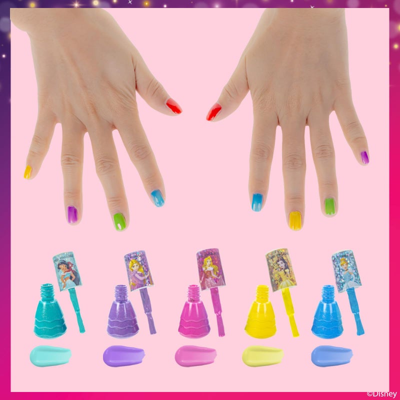 Townley Girl Disney Princess Non-Toxic Water-Based Peel-Off Quick Dry Nail Polish with Nail Separators|Gift Kit Set for Kids Girls|14 Pc Set - Perfect for Parties, Sleepovers and Makeovers - Image 5