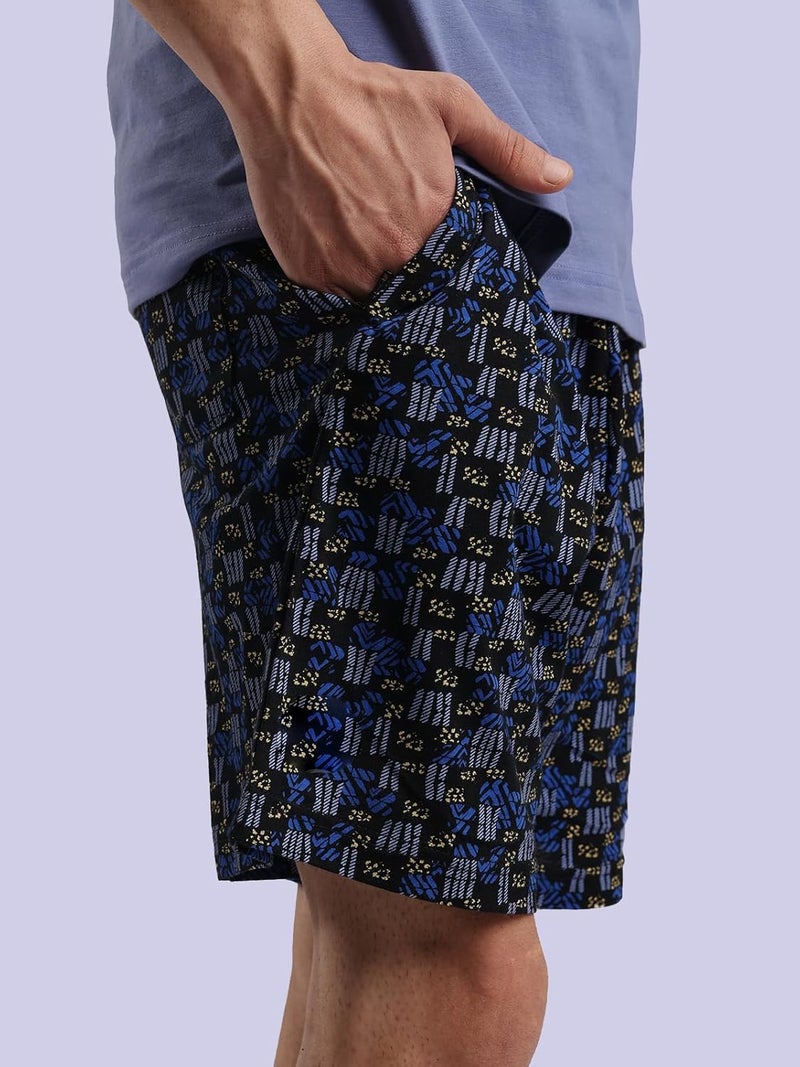 Bumchums Printed Knee Length Bermuda Shorts for Men, Cotton Fabric, Regular Fit, Pack of 2 - Image 4