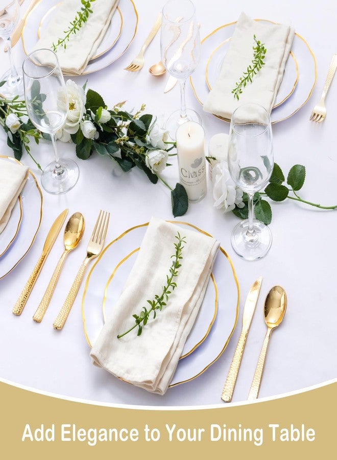 Supernal 180 pieces Gold Plastic Silverware, Disposable Plastic Utensils Heavy Duty, Gold Disposable Silverware Sets Include 60 Knives, 60 Forks and 60 Spoons, Suitable for Party, Birthday, Wedding - Image 5