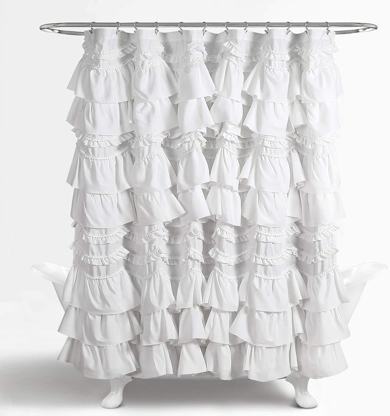 Lush Decor , White Kemmy Shower Curtain, 72" x 72" - Image 5