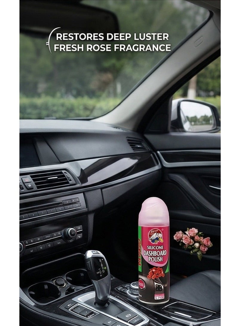 جيتسون بخاخ تلميع لوحة القيادة من السيليكون برائحة الورد 200 مل - لمعان داخلي وحماية بلاستيكية للوحة القيادة في السيارة - Image 4