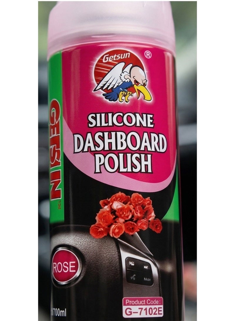 جيتسون بخاخ تلميع لوحة القيادة من السيليكون برائحة الورد 200 مل - لمعان داخلي وحماية بلاستيكية للوحة القيادة في السيارة - Image 2