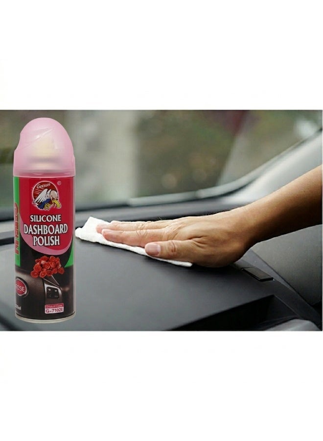 جيتسون بخاخ تلميع لوحة القيادة من السيليكون برائحة الورد 200 مل - لمعان داخلي وحماية بلاستيكية للوحة القيادة في السيارة - Image 3
