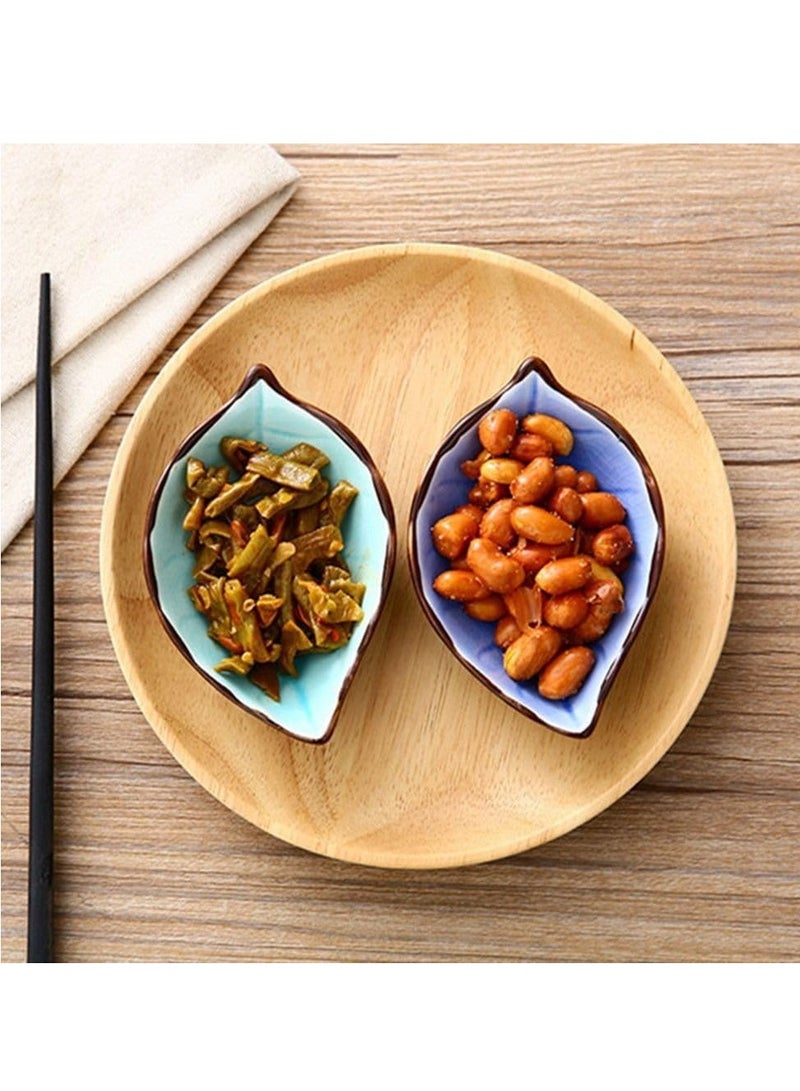 1pc Leaf Shaped Sauce Dish, Ice Cracked Glaze Leaf Ceramic Seasoning Soy Sauce Snack Dish for Kitchen (Yellow) - Image 5