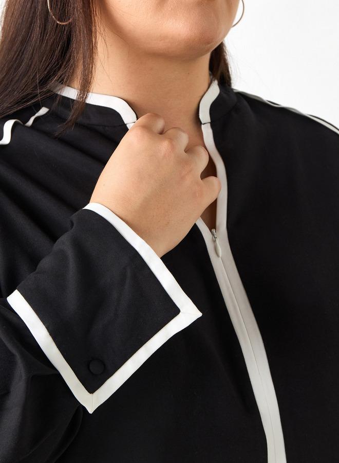  أولا بوبكن بلوزة بألواح مقاس كبير وسحّاب إغلاق وأكمام طويلة من أولا بوبكن - Image 4