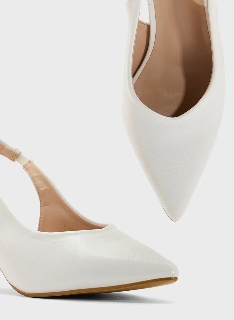ELLA Block Heeled Slingback  Pump