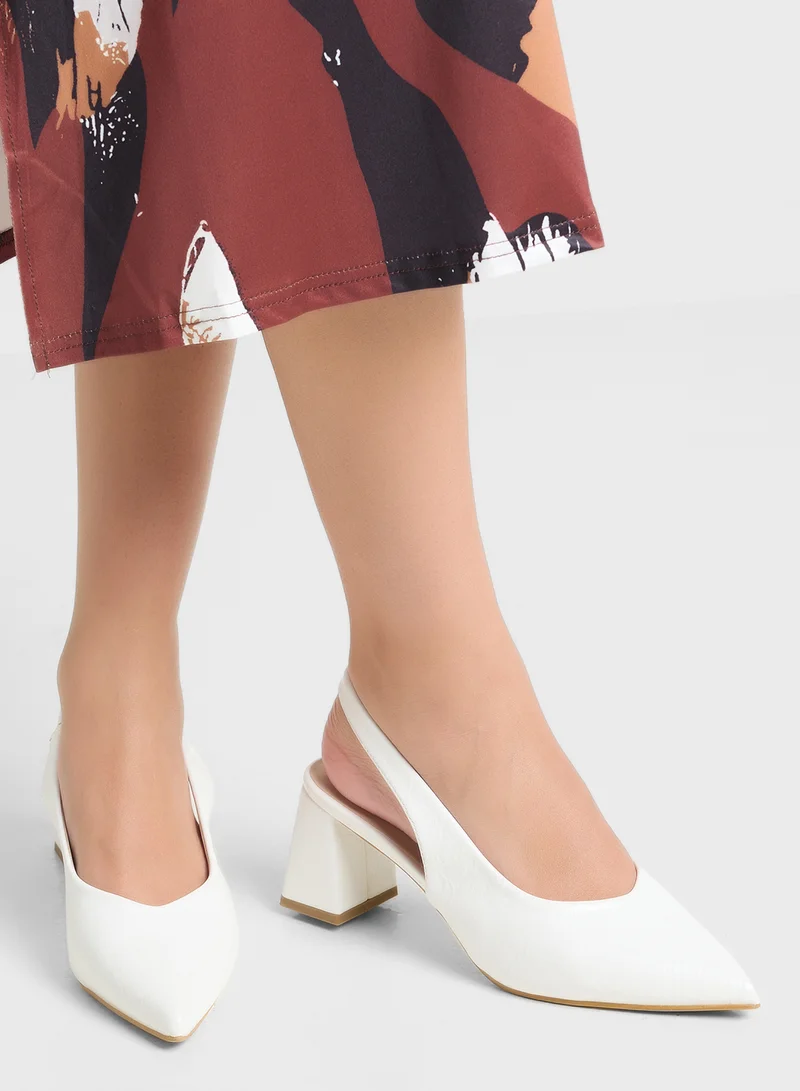 ELLA Block Heeled Slingback  Pump