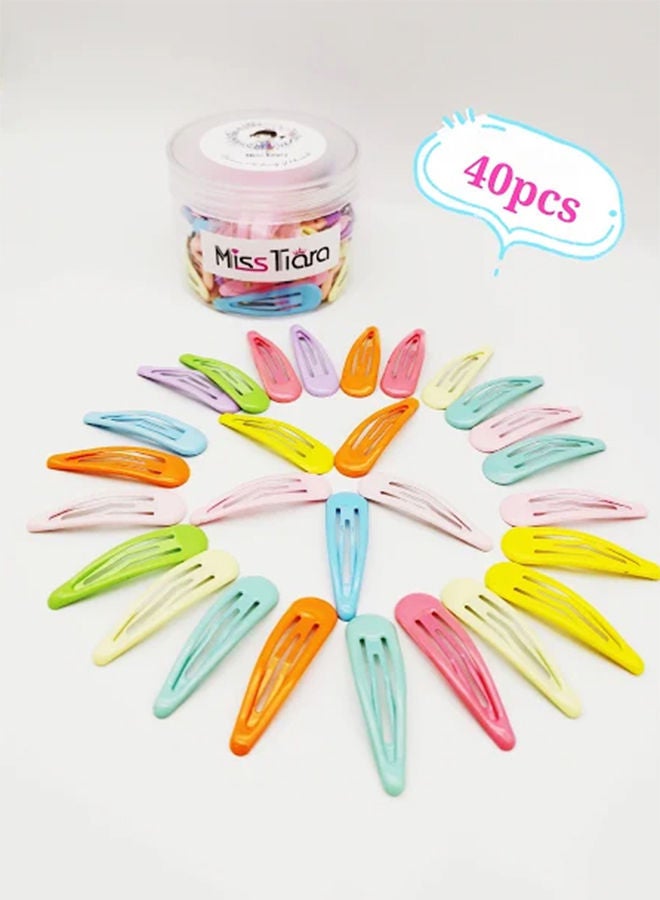 NIBEMINENT 40-Piece Barrettes Snap Hair Clips Multicolour - Image 2